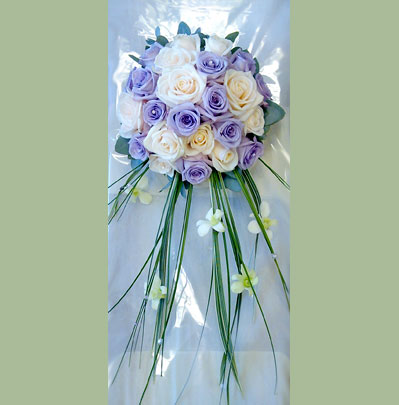 Wedding Florist in Bolton, Brides Trailing Posy Style Bouquet