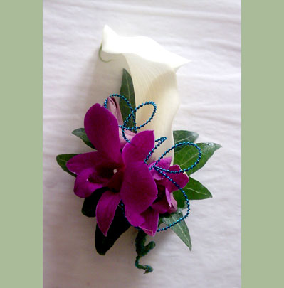 Wedding Flowers Bolton Calla with Orchid Corsage